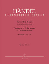 Concerto for Organ and Orchestra in B Flat, Op. 4 No. 6 Orchestra Scores/Parts sheet music cover